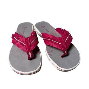 Cloudsteppers by Clarks Breeze Rayna Size 6 Bright Pink Shoes Flip Flops Slides